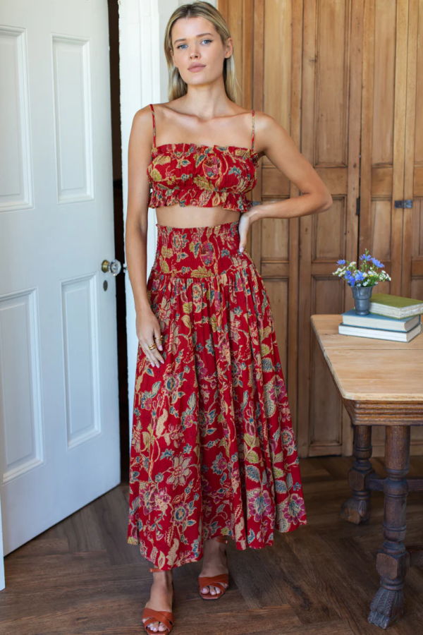 Emerson Fry Smocked Maxi Skirt