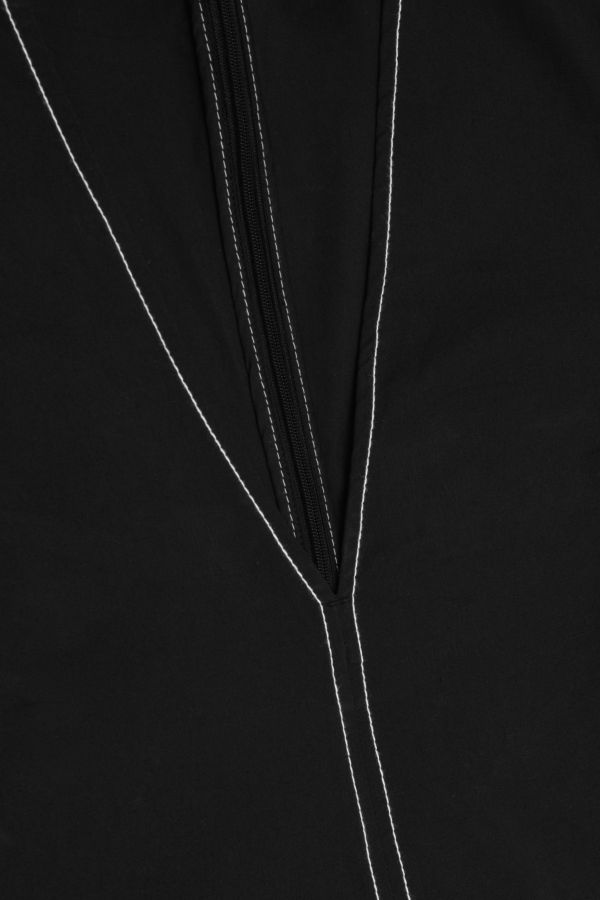 Ganni Stretch Cotton A-Line Long Dress - Black