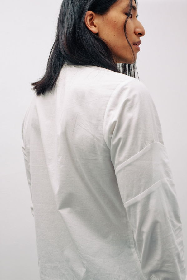 Shivajothi Asymmetrical Collar Dress Shirt