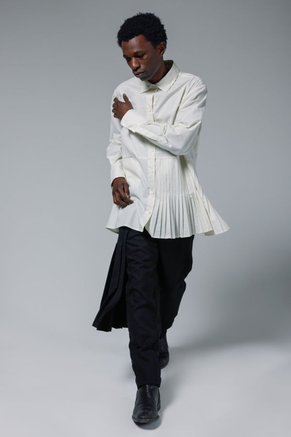 Shivajothi Asymmetrical Dress Shirt - Ivory