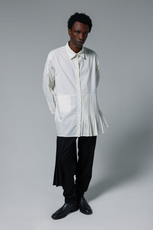Shivajothi Asymmetrical Dress Shirt - Ivory