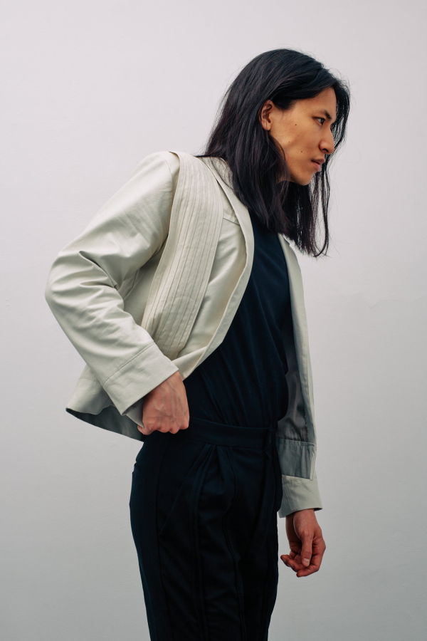 Shivajothi Asymmetrical Moto Jacket - Ivory