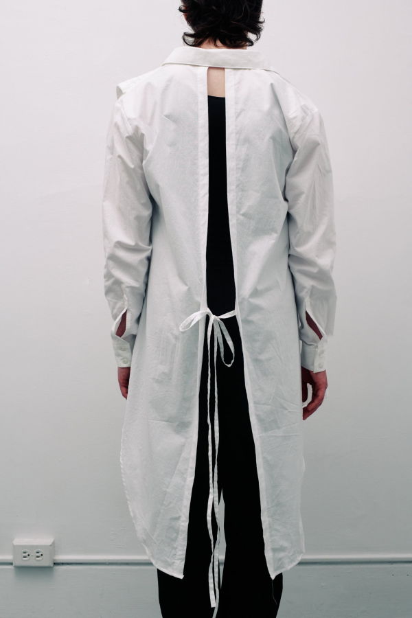 Shivajothi Asymmetrical Pleated Open Back Shirt