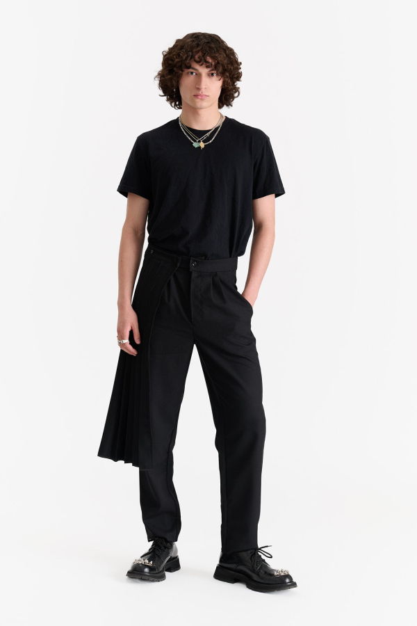 Shivajothi Detachable Pleated Panel Dress Pants