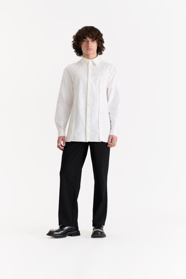Shivajothi Multiple Button Placket Dress Shirt