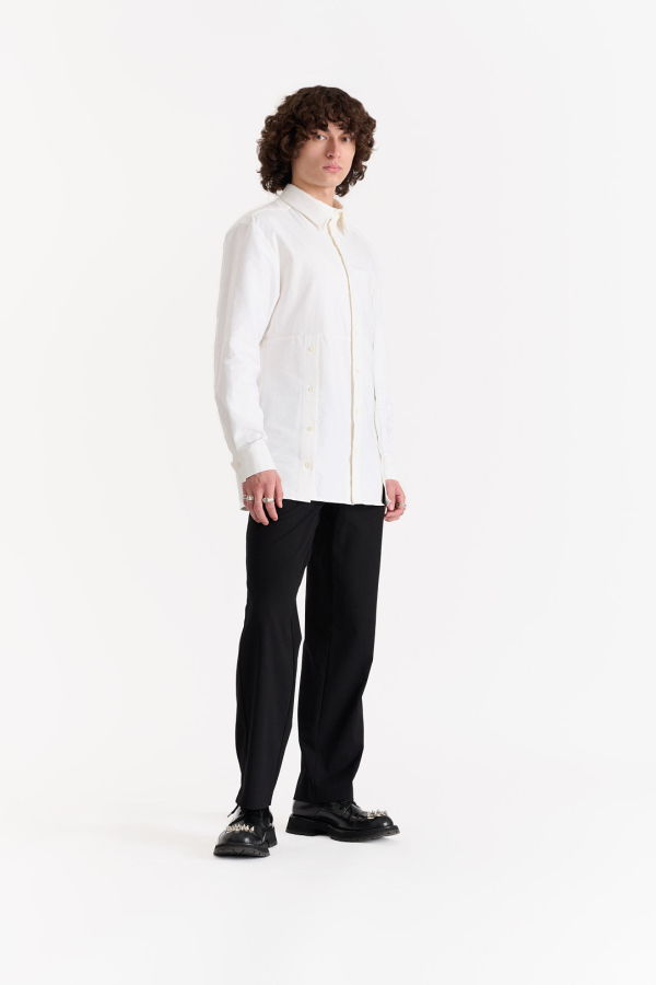Shivajothi Multiple Button Placket Dress Shirt