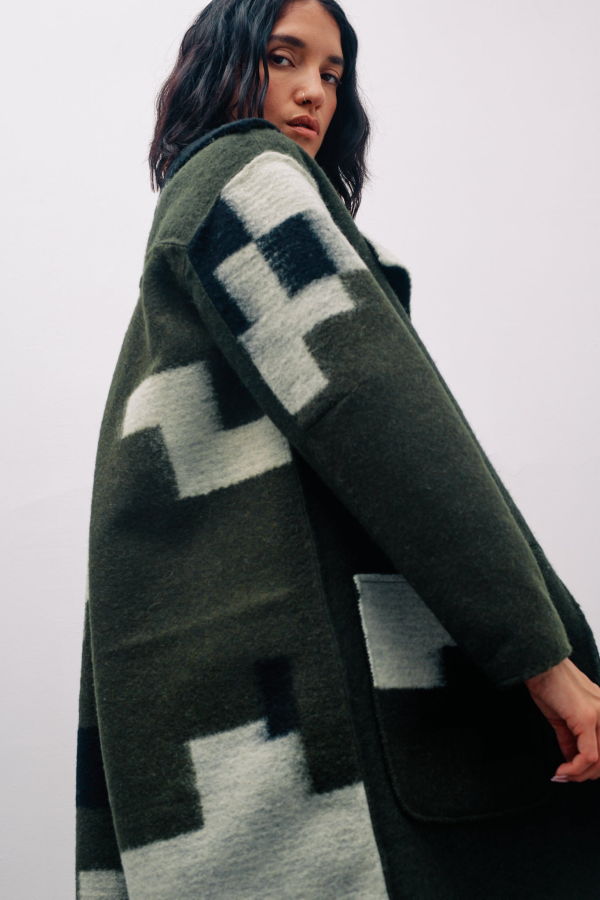 Shivajothi Pixelated Cameo Coat