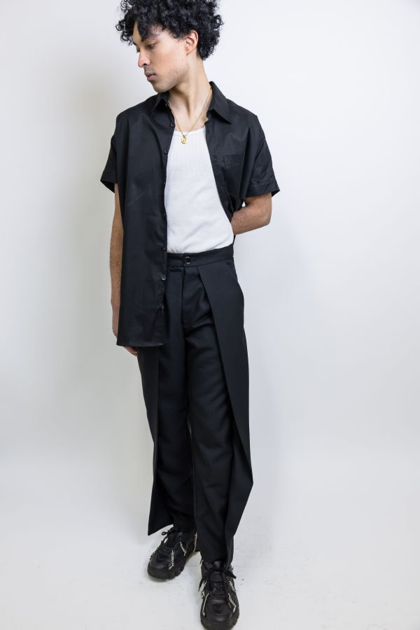 Shivajothi Solid Fold Pleated Pants
