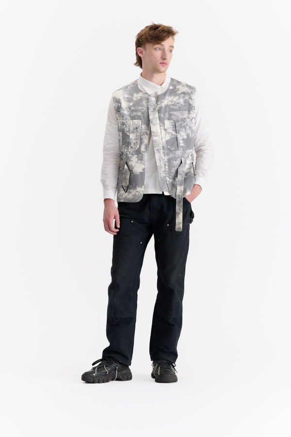 Shivajothi Stone Print Safari Vest