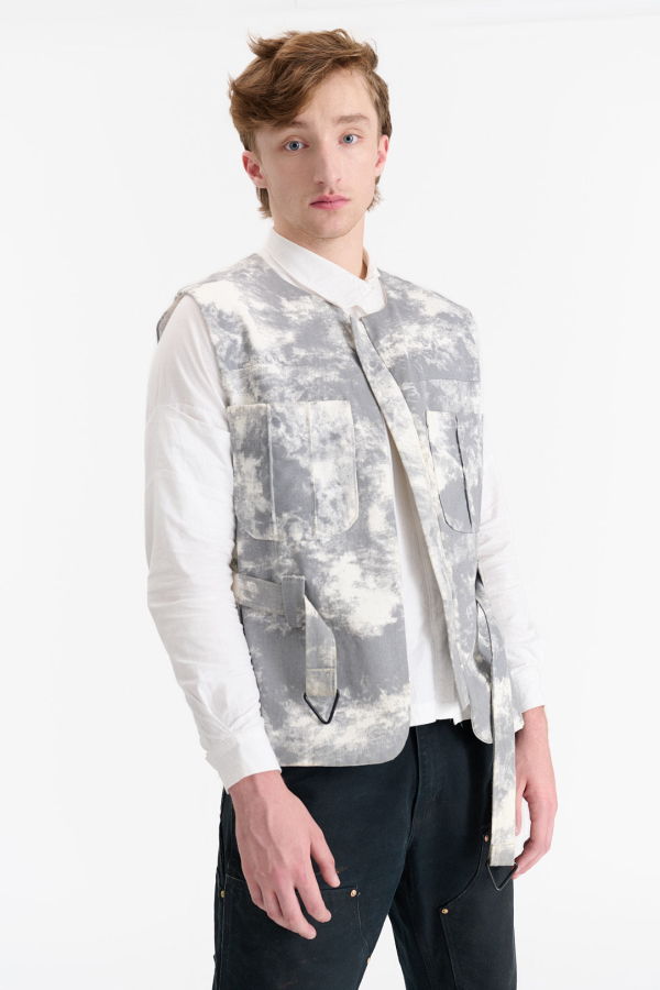 Shivajothi Stone Print Safari Vest