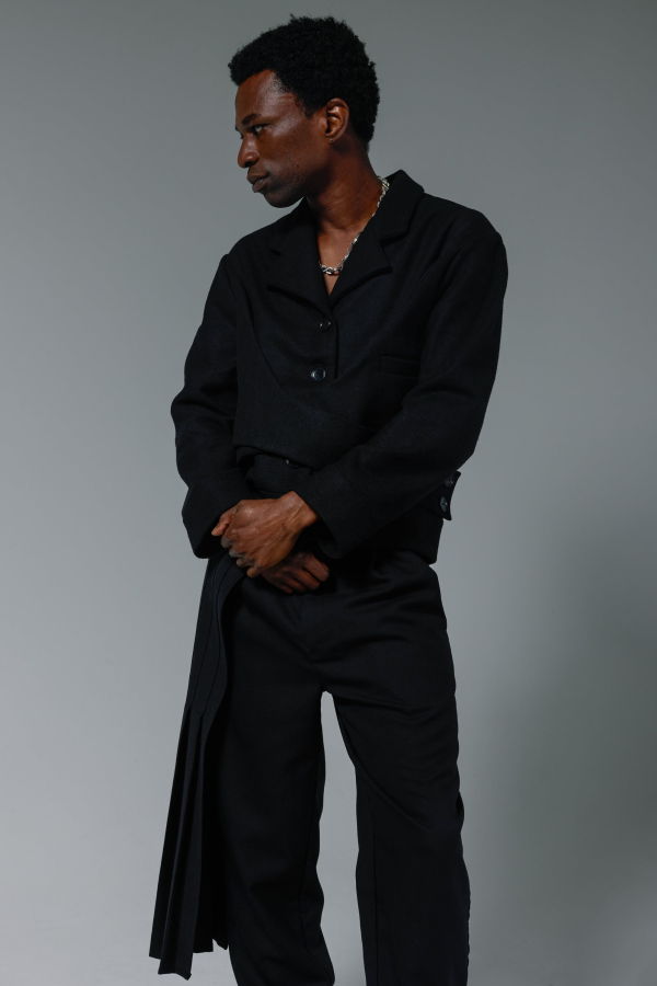 Shivajothi Wool Crisscross Jacket - Black