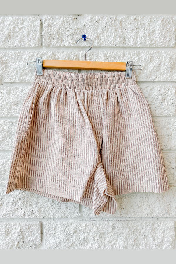 Varley Darina Short 4 Shorts - Birch Taupe Stripe