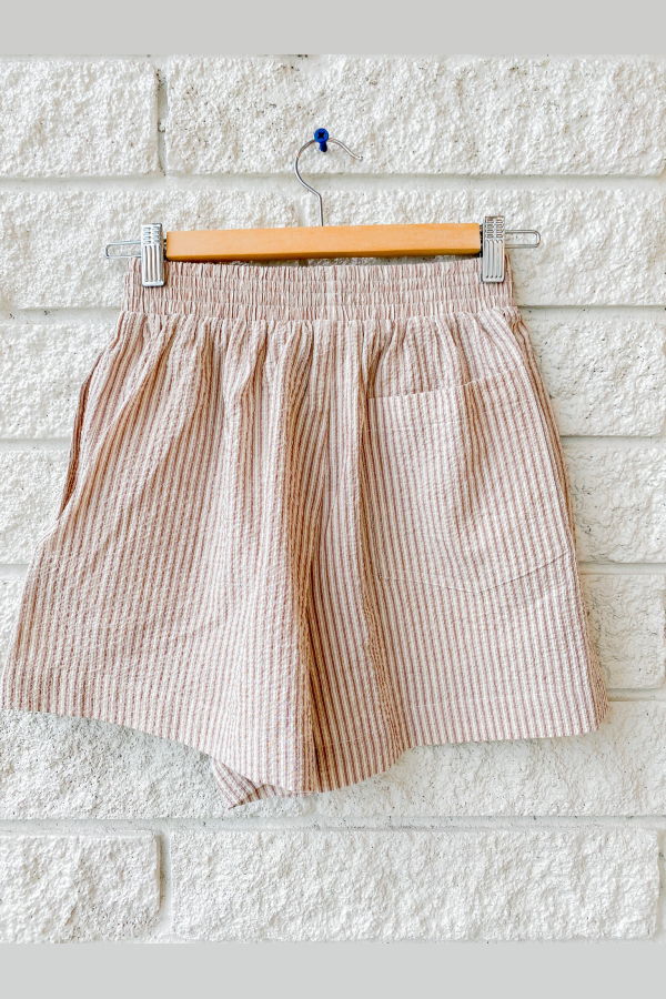 Varley Darina Short 4 Shorts - Birch Taupe Stripe