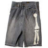 Kapital 14oz Black Denim 5P Shorts (Bone) - Thumbnail 2