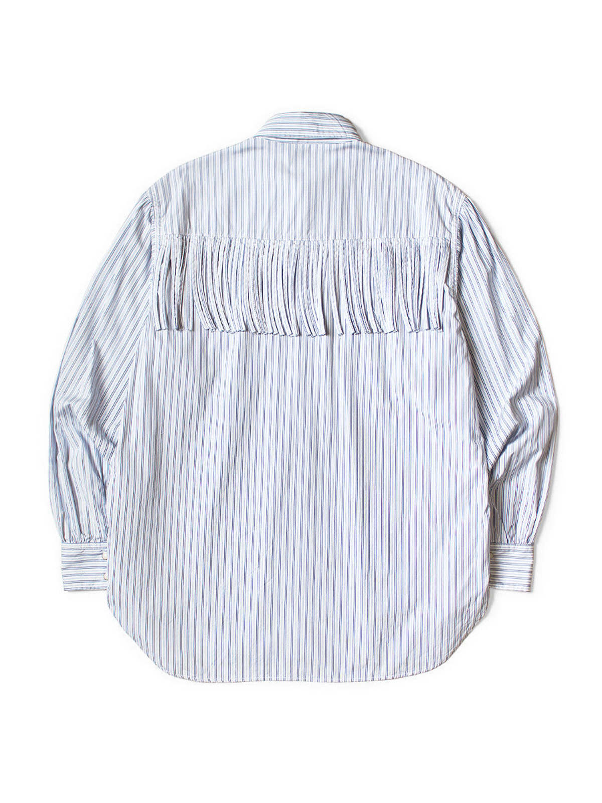 Kapital Cotton Stripe Fringed Husky Western Shirt - Big Border - Image 2 of 8