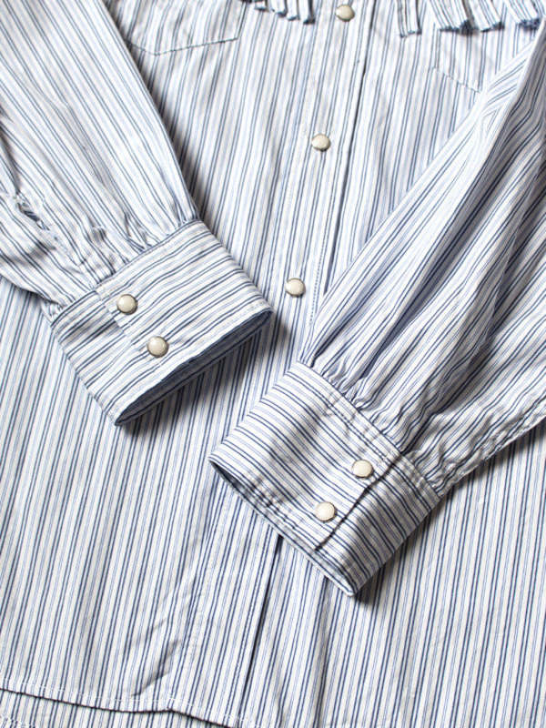 Kapital Cotton Stripe Fringed Husky Western Shirt - Big Border