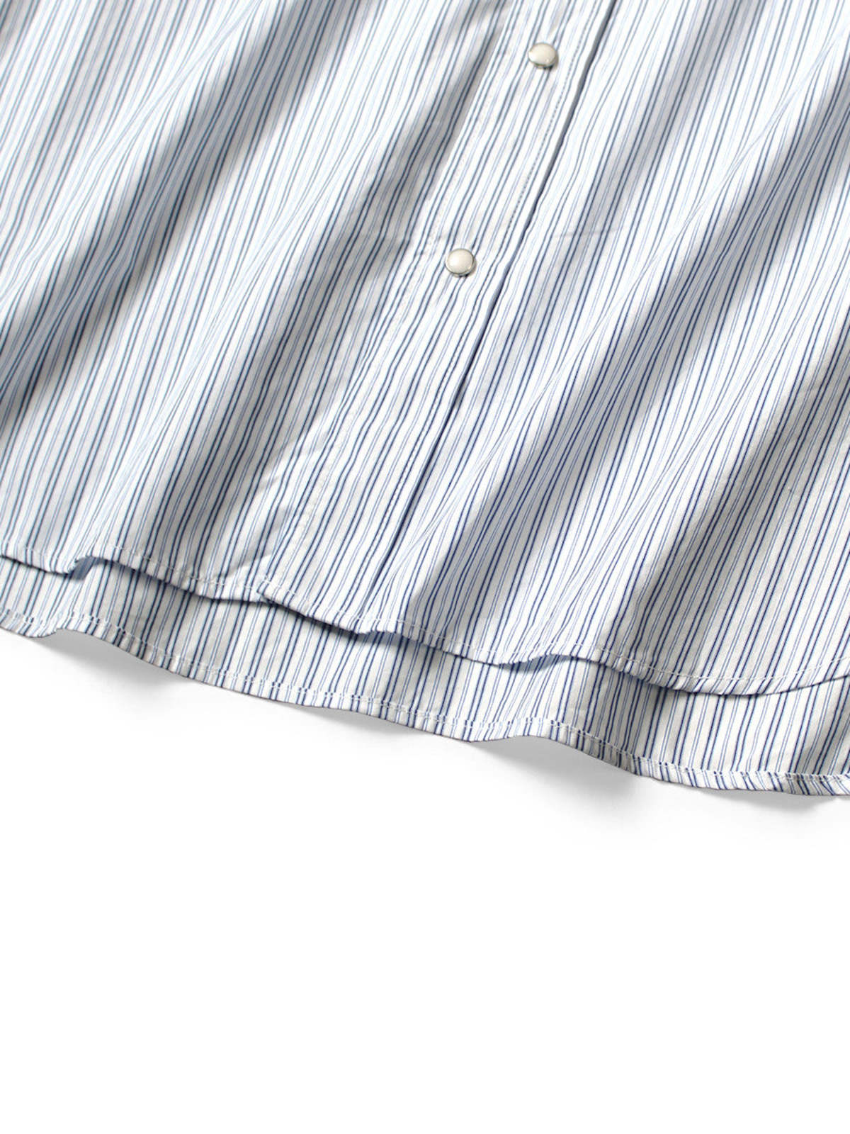 Kapital Cotton Stripe Fringed Husky Western Shirt - Big Border - Image 6 of 8