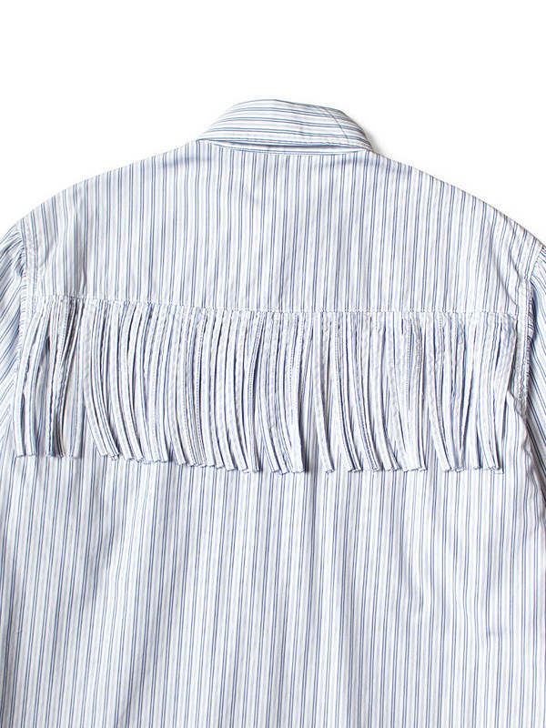 Kapital Cotton Stripe Fringed Husky Western Shirt - Big Border