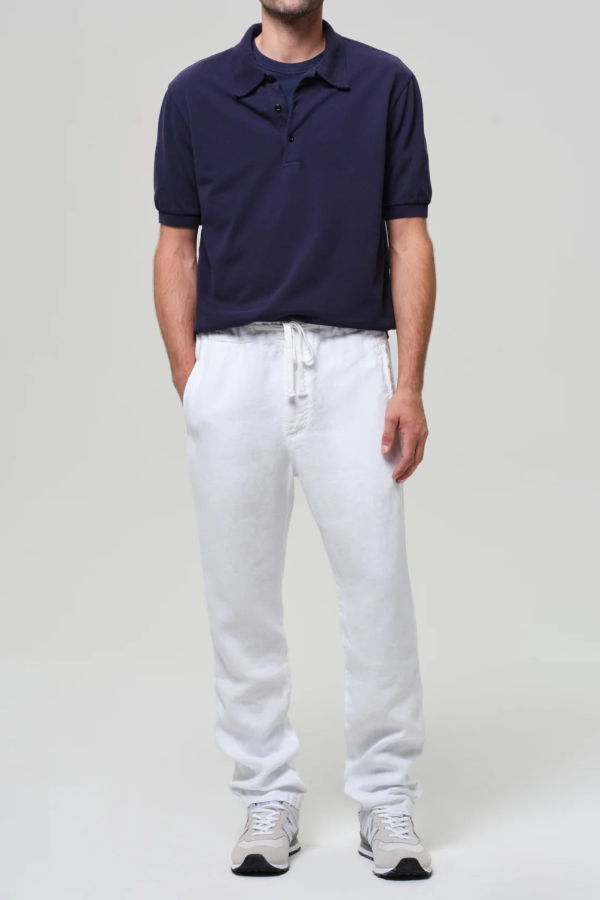 Citizens of Humanity Drawstring Deck Linen Pants - White