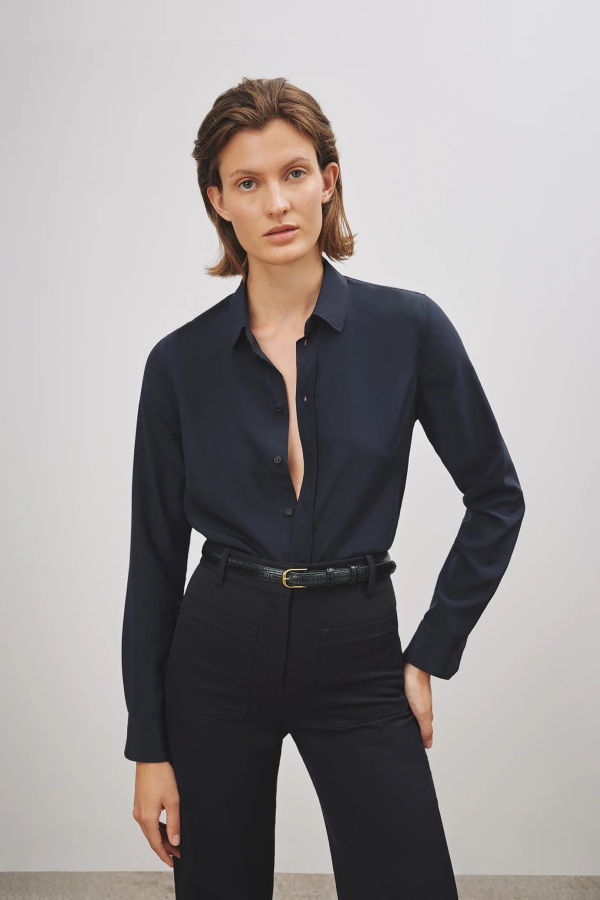 Nili Lotan Gaia Slim Shirt - Midnight