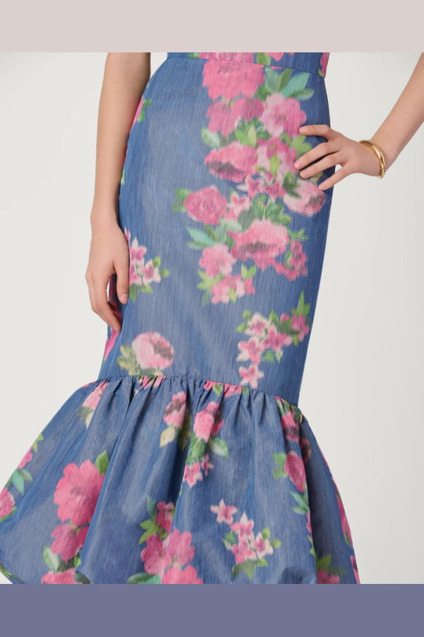 Shoshanna Julieanne Dress - Navy/Magenta