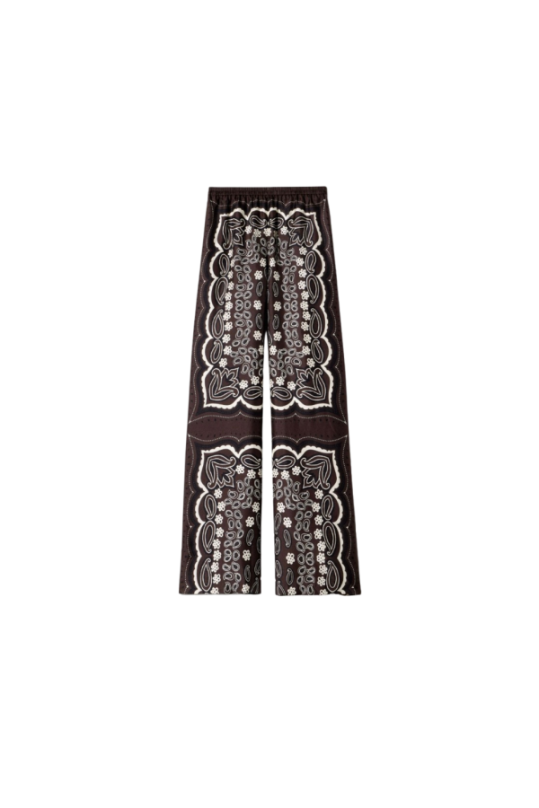 Nili Lotan Morgan Pant - Brown/Ivory Bandana Print