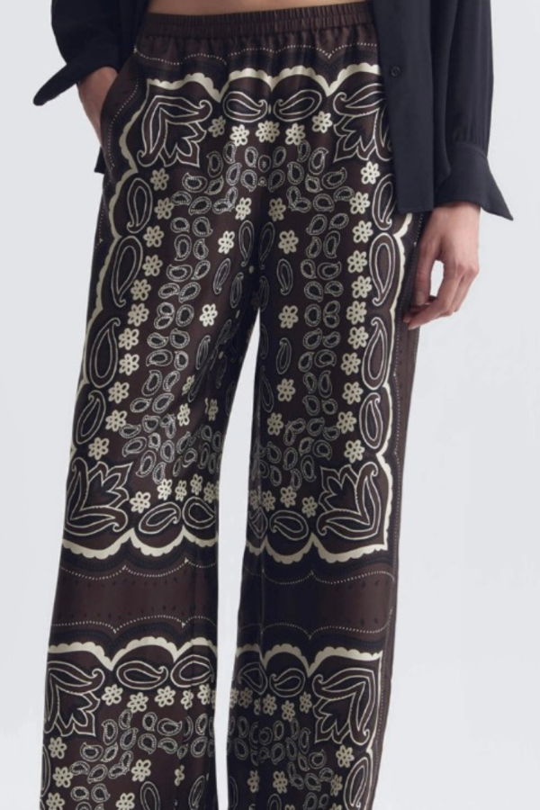 Nili Lotan Morgan Pant - Brown/Ivory Bandana Print