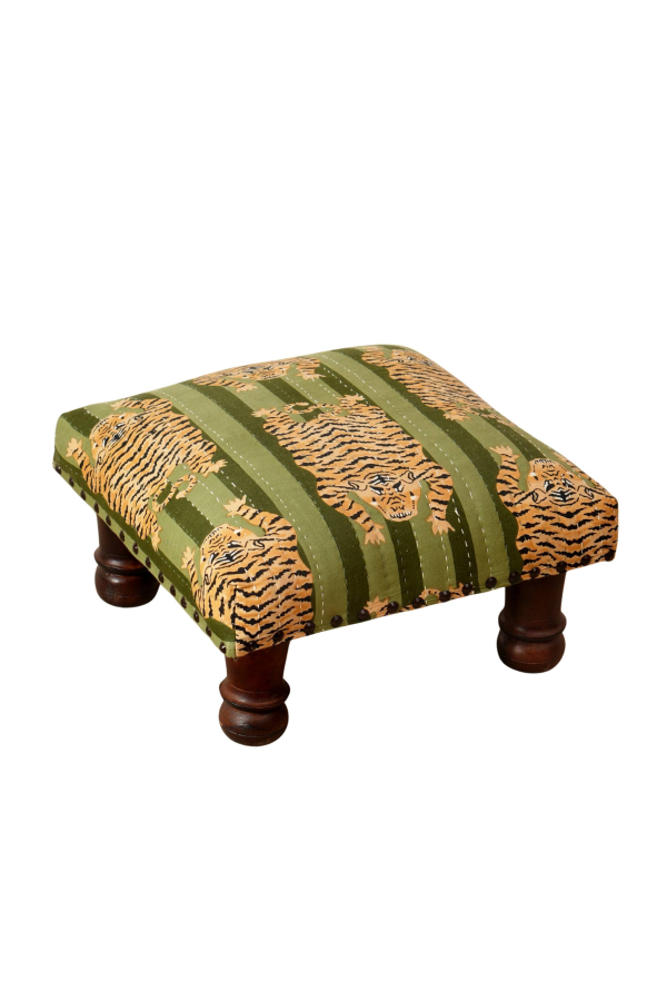 Expo Bazaar Choki Foot Stool With Tiger Print