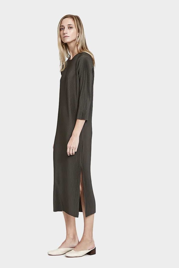 JUST FEMALE pleated dress - FOREST GREEN | Garmentory