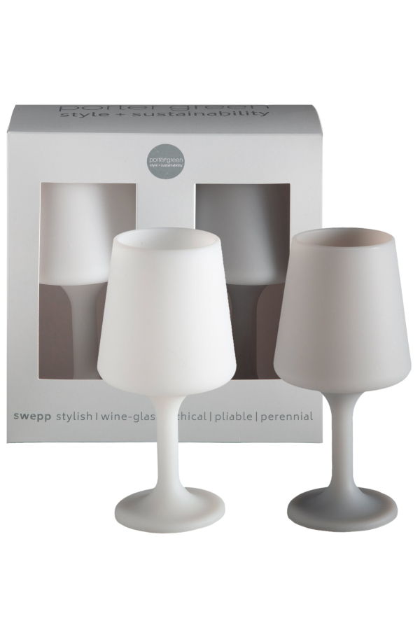 Porter Green Swepp Silicone Unbreakable Wine Glasses