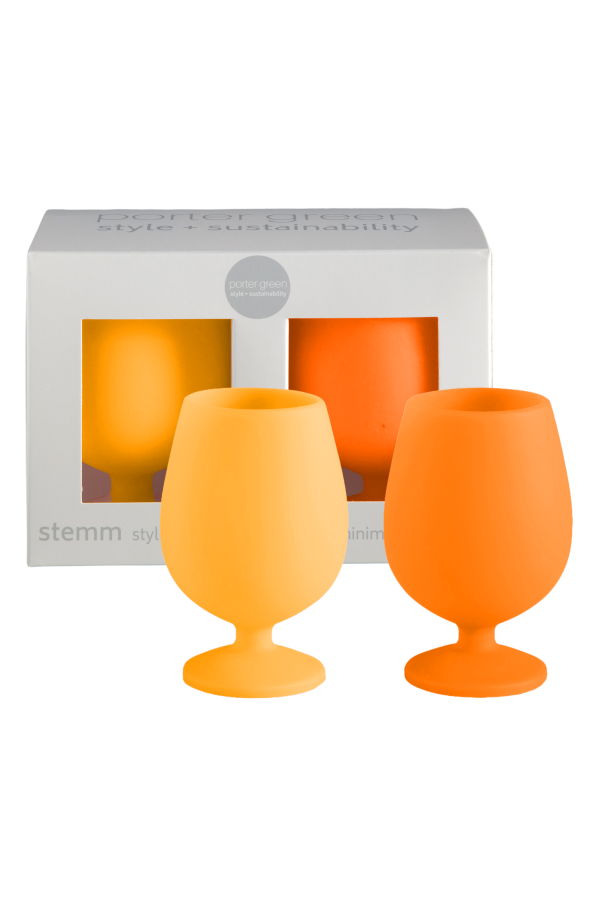 Porter Green Stemm Silicone Unbreakable Wine Glasses