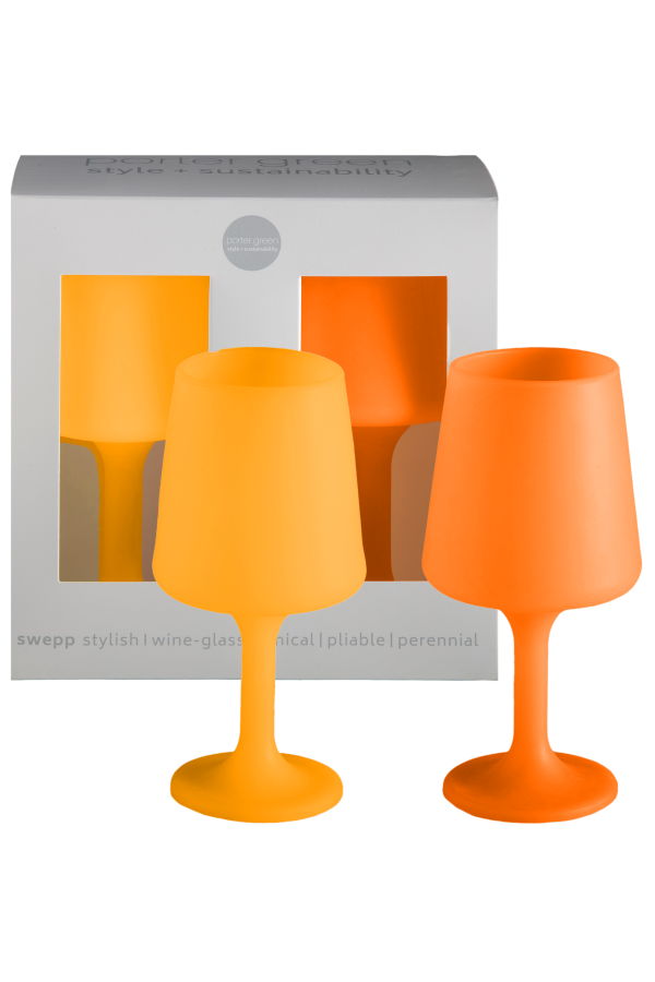 Porter Green Swepp Silicone Unbreakable Wine Glasses