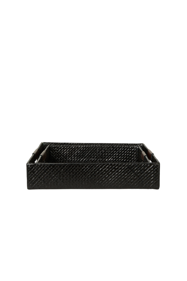 Sarah Stewart Decorative Trays with Leather Handles - Set of 2