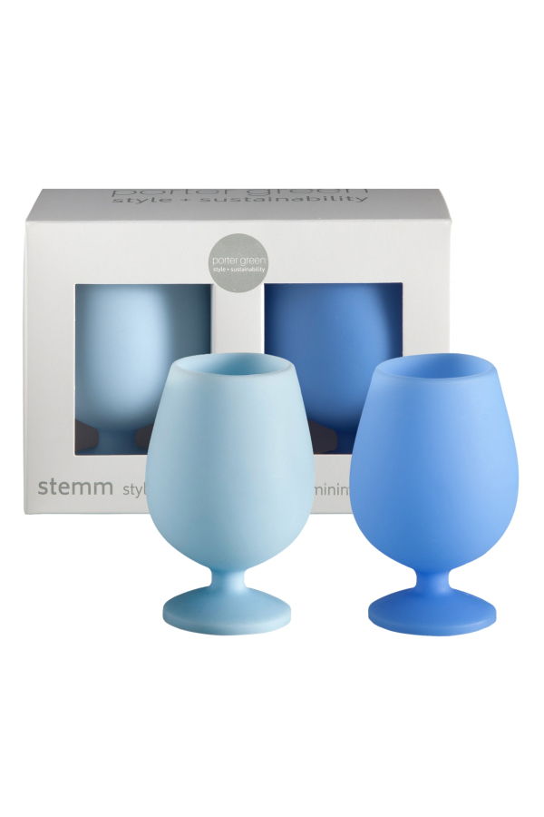 Porter Green Stemm Silicone Unbreakable Wine Glasses