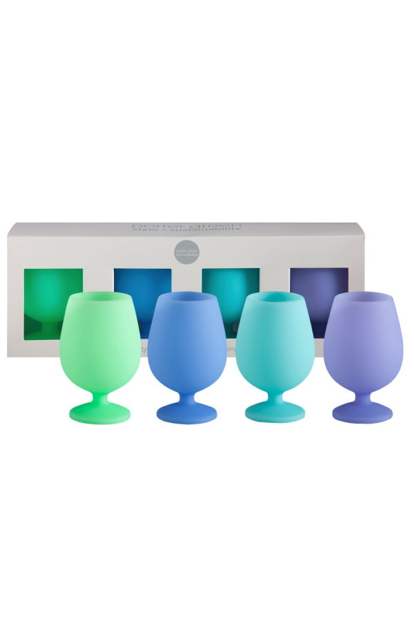Porter Green Spring Stemm Silicone Unbreakable Wine Glasses