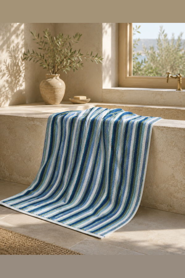 Olive and Loom Striped Marseille Body Towel