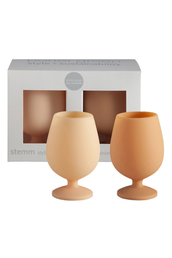 Porter Green Stemm Silicone Unbreakable Wine Glasses