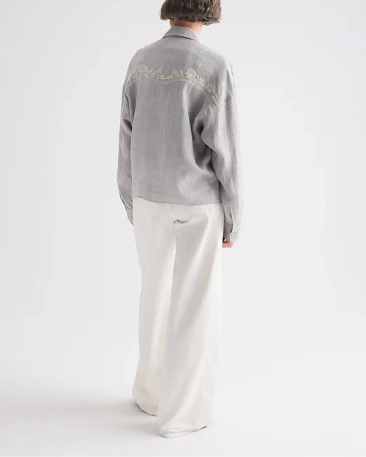 TWP Carter Shirt With French Knots - Gray - Image 4 of 6