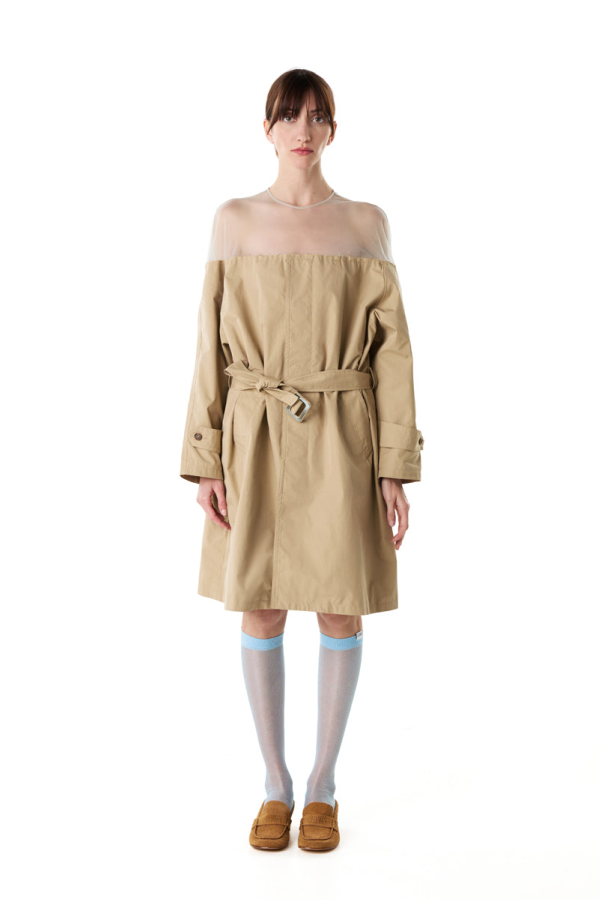 MM6 Maison Margiela High-Cut Cotton Trench Dress