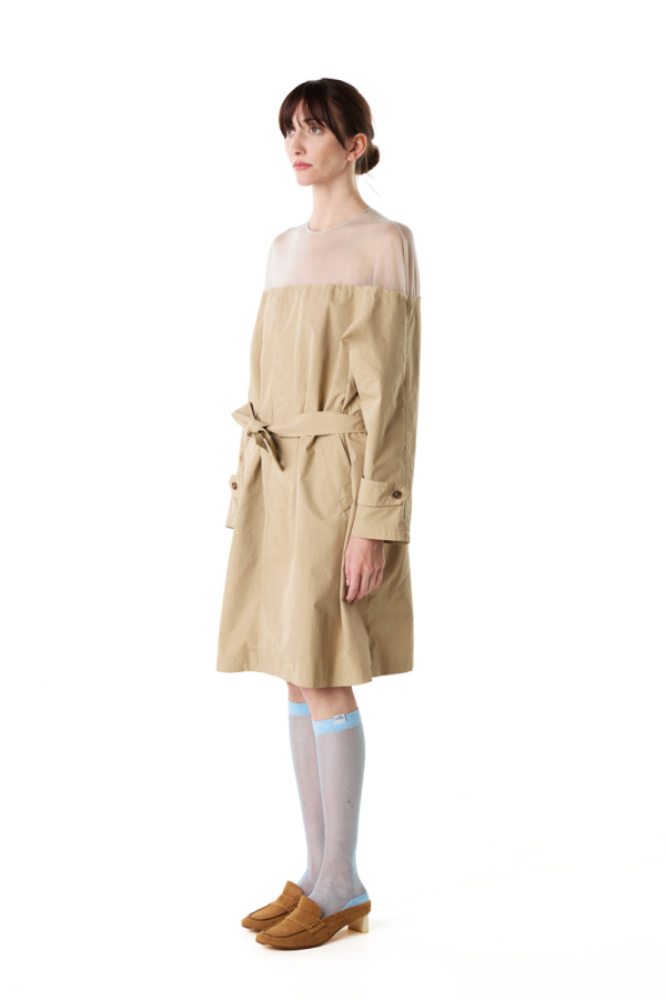 MM6 Maison Margiela High-Cut Cotton Trench Dress