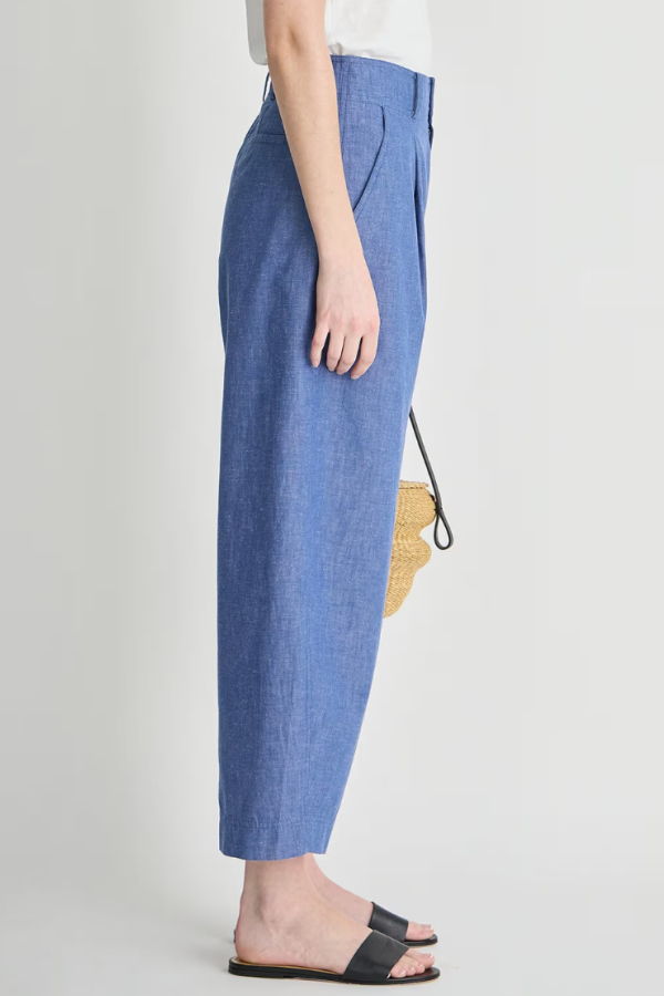 Apiece Apart Bari Crop Trouser - Chambray