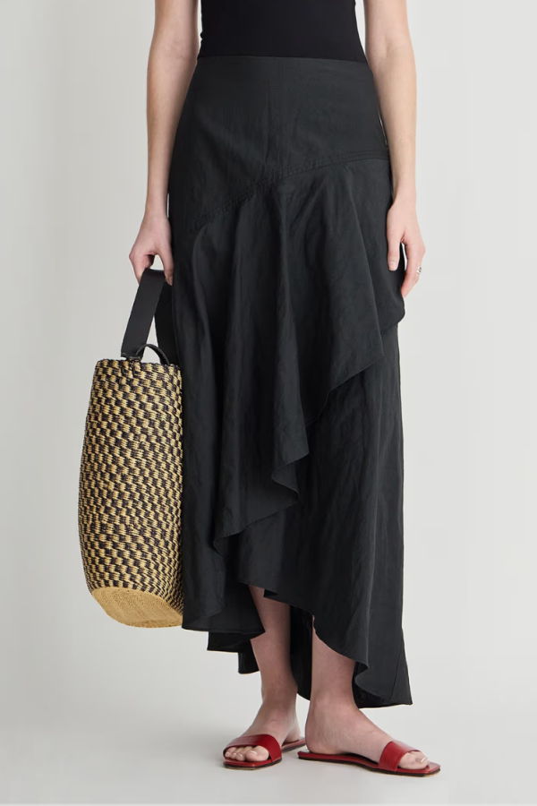 Apiece Apart Sculpted Ruffle Skirt - Black