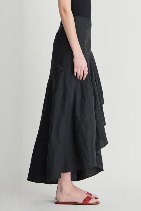 Apiece Apart Sculpted Ruffle Skirt - Black
