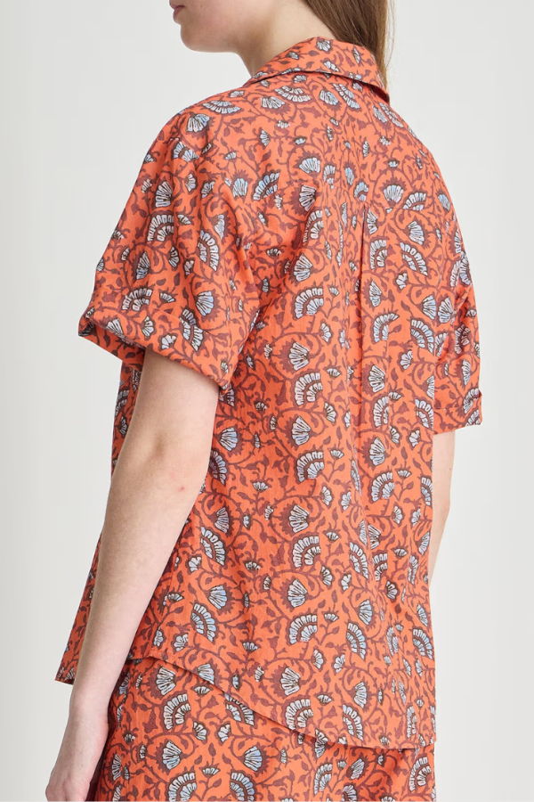 Apiece Apart Valenti Button Up Shirt - Night Blooms Firecracker