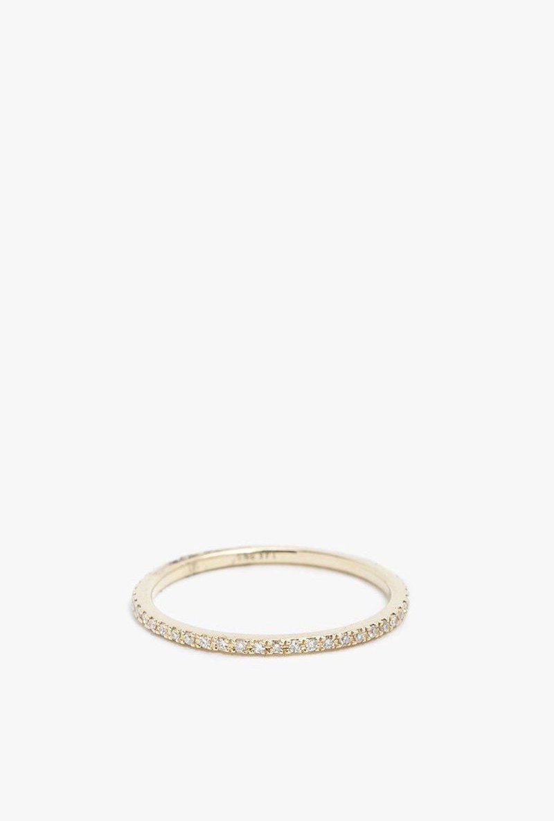 Gabriela Artigas Axis Ring w/ Pave Diamonds - 14K Yellow Gold
