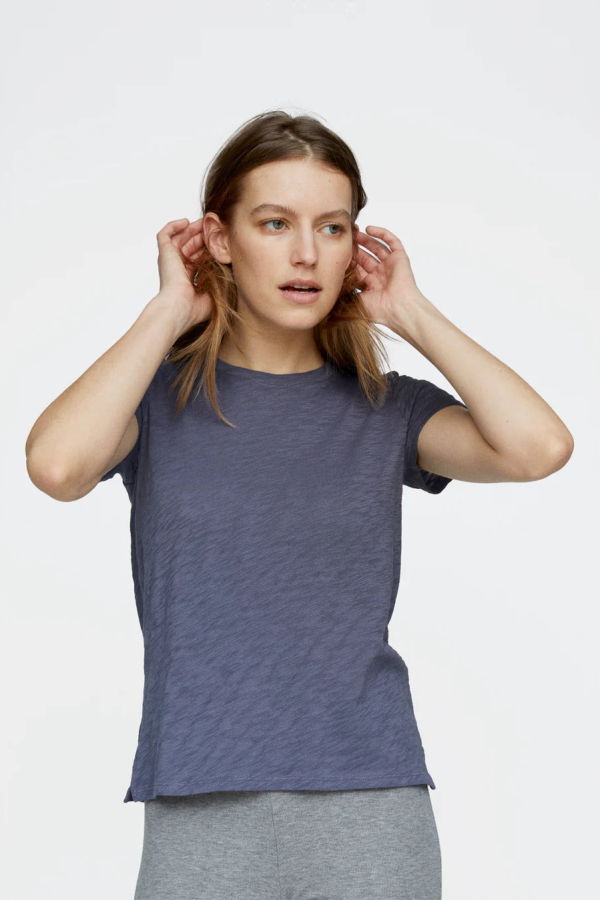 ATM Anthony Thomas Melill Cotton Jersey Tee Shirt Round Neck - Dusk Blue