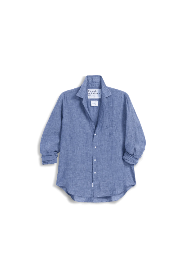 Frank & Eileen Eileen Relaxed Button-Up Shirt - Navy Linen