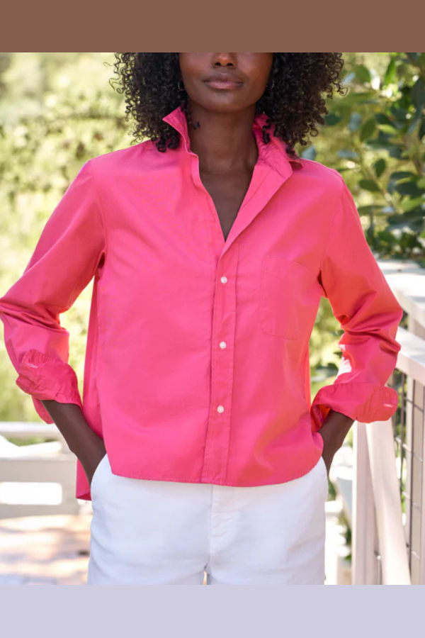 Frank & Eileen Silvio Untuckable Button-Up Shirt - Magenta