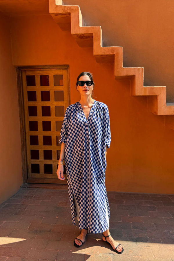 Two Checkerboard Long Caftan