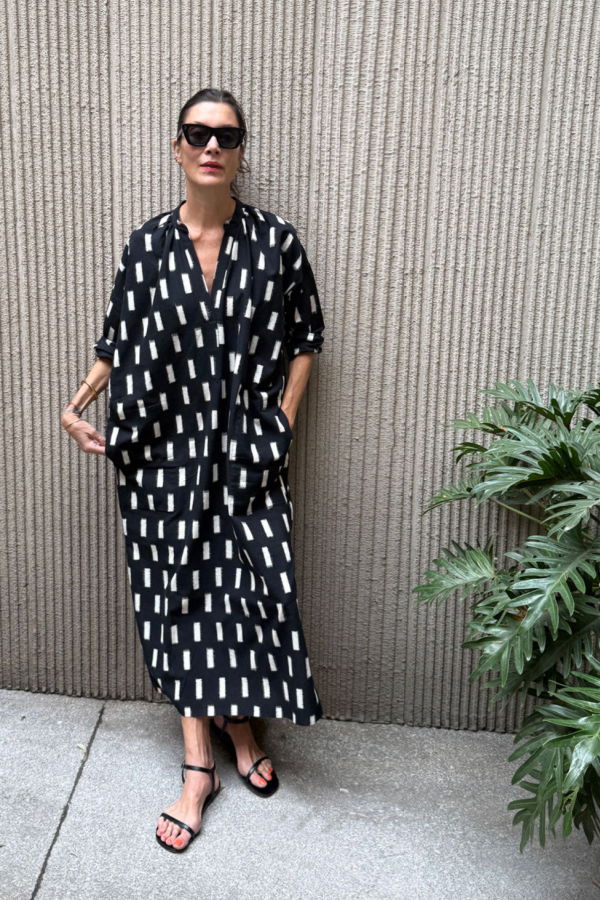 Two Ikat Woven Caftan Dress